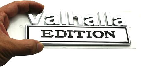 1Pc 7 inch Vikings Valhalla Edition Auto Emblem Truck Decals 3D Car Bumper Sticker Valhalla Edition Badges Replacement for Universal SUV Side Rear Trunk Door Viking Seasons (Chrome Black) in Saudi Arabia