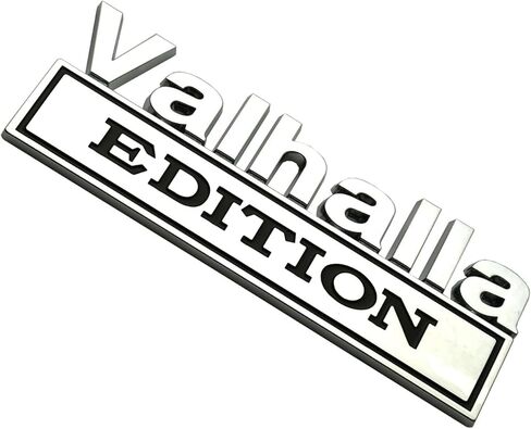 1Pc 7 inch Vikings Valhalla Edition Auto Emblem Truck Decals 3D Car Bumper Sticker Valhalla Edition Badges Replacement for Universal SUV Side Rear Trunk Door Viking Seasons (Chrome Black) in Saudi Arabia