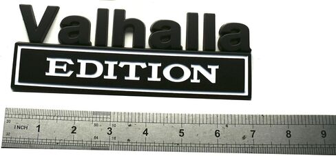 1Pc 7 inch Vikings Valhalla Edition Auto Emblem Truck Decals 3D Car Bumper Sticker Valhalla Edition Badges Replacement for Universal SUV Side Rear Trunk Door Viking Seasons (Chrome Black) in Saudi Arabia