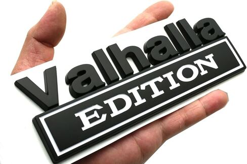 1Pc 7 inch Vikings Valhalla Edition Auto Emblem Truck Decals 3D Car Bumper Sticker Valhalla Edition Badges Replacement for Universal SUV Side Rear Trunk Door Viking Seasons (Chrome Black) in Saudi Arabia