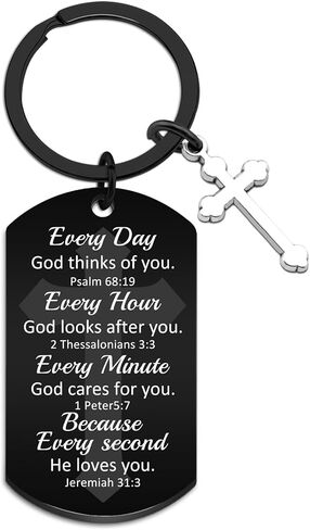 الله المفاتيح هدايا المعمودية للرجال في سن المراهقة الأولاد المسيحية المفاتيح الكتاب المقدس الآية المفاتيح المسيحية سلاسل المفاتيح للنساء رجل سلسلة المفاتيح الدينية ملهمة الكتاب المقدس الإيمان هدية عيد الفصح in Kuwait