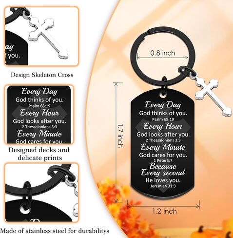 الله المفاتيح هدايا المعمودية للرجال في سن المراهقة الأولاد المسيحية المفاتيح الكتاب المقدس الآية المفاتيح المسيحية سلاسل المفاتيح للنساء رجل سلسلة المفاتيح الدينية ملهمة الكتاب المقدس الإيمان هدية عيد الفصح in Kuwait