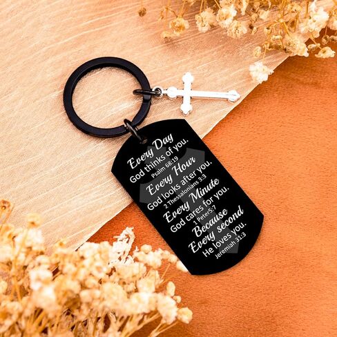 الله المفاتيح هدايا المعمودية للرجال في سن المراهقة الأولاد المسيحية المفاتيح الكتاب المقدس الآية المفاتيح المسيحية سلاسل المفاتيح للنساء رجل سلسلة المفاتيح الدينية ملهمة الكتاب المقدس الإيمان هدية عيد الفصح in Kuwait