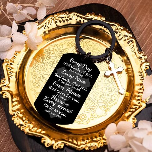 الله المفاتيح هدايا المعمودية للرجال في سن المراهقة الأولاد المسيحية المفاتيح الكتاب المقدس الآية المفاتيح المسيحية سلاسل المفاتيح للنساء رجل سلسلة المفاتيح الدينية ملهمة الكتاب المقدس الإيمان هدية عيد الفصح in Kuwait