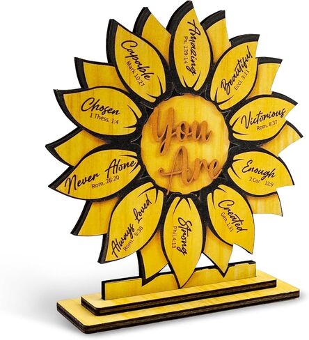 Aisity Christian Sunflower Gifts for Women Men Religious Sunflower Decor Inspirational Gift for Women Teen Girls Daughter Faith Based Gifts God Say You Are...Gift For Christian Woman in Kuwait