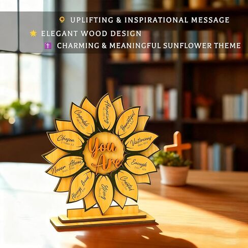 Aisity Christian Sunflower Gifts for Women Men Religious Sunflower Decor Inspirational Gift for Women Teen Girls Daughter Faith Based Gifts God Say You Are...Gift For Christian Woman in Kuwait