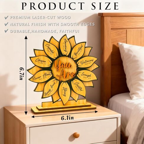 Aisity Christian Sunflower Gifts for Women Men Religious Sunflower Decor Inspirational Gift for Women Teen Girls Daughter Faith Based Gifts God Say You Are...Gift For Christian Woman in Kuwait