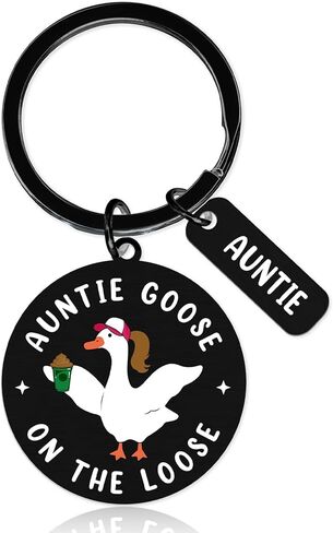 Funny Auntie Goose Gift Keychain Auntie Goose On the Loose Key Chain, Aunt Birthday Christmas Thanksgiving Easter Mothers Day Baptisms Gifts From Niece Nephew in Kuwait