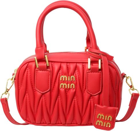 Quilted Crossbody Bag for Women, Black PU Leather Mini Satchel Handbag with Shoulder Strap, 20x13x8cm，purses for women in Saudi Arabia
