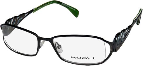 MOREL Koali 6919k للسيدات/النساء مصمم فرنسي ذو حافة كاملة مصنوع من مواد فاخرة حافظة صلبة للنظارات/النظارات (50-17-135، أسود/رمادي) in Kuwait