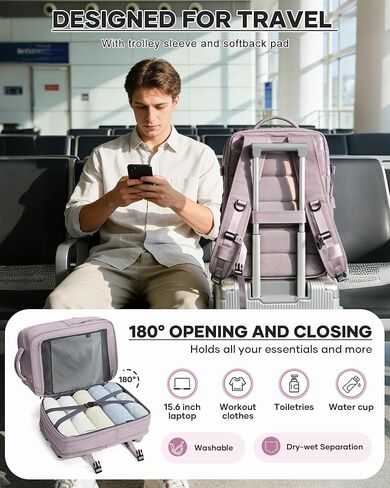 حقيبة ظهر بختم فراغ للسفر مع مضخة هواء مضغوطة، حقيبة Vacpack الشخصية لحملها على متن الطائرة، حقيبة نهارية معتمدة للكمبيوتر المحمول، تخزين حقائب الكمبيوتر المحمول مع نظام فراغ، حقيبة سفر للنساء والرجال، وردي اللوتس in Kuwait