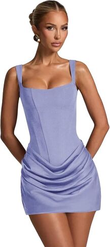 فساتين قصيرة من الساتان لحفلات العودة للوطن للمراهقين برقبة مربعة صغيرة من HOCO فستان مشد Ruched لحفلات الكوكتيل in Kuwait