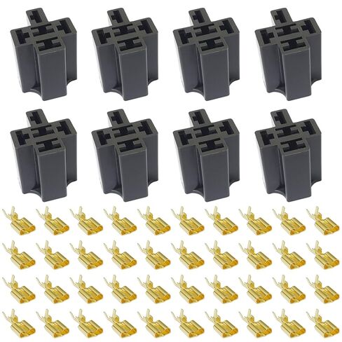 8 Sets Car Relay Plug Holders with 6.3mm Terminals for 4 Pin 5 Pin Relays 12V/24V 10A Automotive Relay Socket Base Connector Replacement in Saudi Arabia