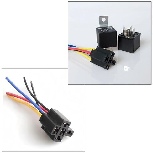 8 Sets Car Relay Plug Holders with 6.3mm Terminals for 4 Pin 5 Pin Relays 12V/24V 10A Automotive Relay Socket Base Connector Replacement in Saudi Arabia