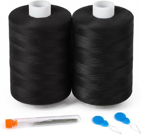 ilauke Sewing Thread, 1000 Yard per Black Sewing Thread, Polyester Thread Spools Sewing Machine Thread All Purpose Thread for Hand Quilting Thread and Sewing Machine in Kuwait