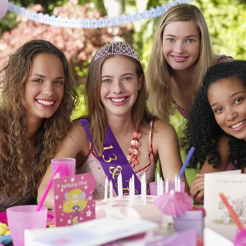 13th Birthday Decorations for Girls - Purple Sash, Tiara & Crown for Party in Kuwait