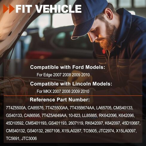 6 قطعة طقم ذراع التحكم في التعليق الخلفي والذراع الجانبي يناسب Ford Edge 2007-2010، لـ Lincoln MKX 2007-2010 يستبدل 7T4Z5500A 7T4Z5500AA 7T4Z5A649AA 522-024 524-044 K642096 K642097 528-067 in Kuwait
