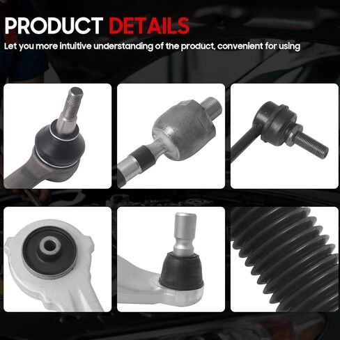 10Pcs Front Suspension Kit for 2009-2014 Nissan Murano, 2 Lower Control Arm w/Ball Joint 2 Sway Bar Link 4 Outer Inner Tie Rod End (# K622157 K622158 K750784 EV800639 ES800357 ES800358) in Kuwait