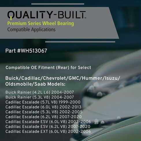 محمل العجلات الخلفية الفاخر عالي الجودة WH513067 - متوافق مع 1988-2021 Buick/Cadillac/Chevrolet/GMC/Hummer/Isuzu/Oldsmobile/Saab (9-7x، Ascender، Astro، Avalanche، Avalanche 1500، Blazer والمزيد) in Saudi Arabia