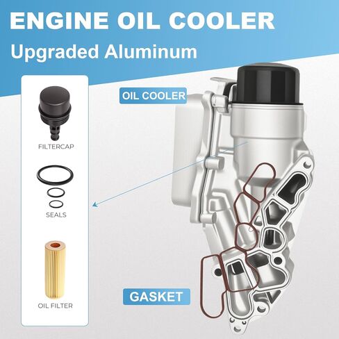Engine Oil Cooler Filter Housing Assembly Compatible with Mercedes-Benz W203 W219 C230 C350 CL550 CLS550 E550 ML350 R350 SLK280 2003-2015 Replacement for 2721800510, 2721800410, 2721800110, in Kuwait