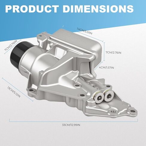 Engine Oil Cooler Filter Housing Assembly Compatible with Mercedes-Benz W203 W219 C230 C350 CL550 CLS550 E550 ML350 R350 SLK280 2003-2015 Replacement for 2721800510, 2721800410, 2721800110, in Kuwait
