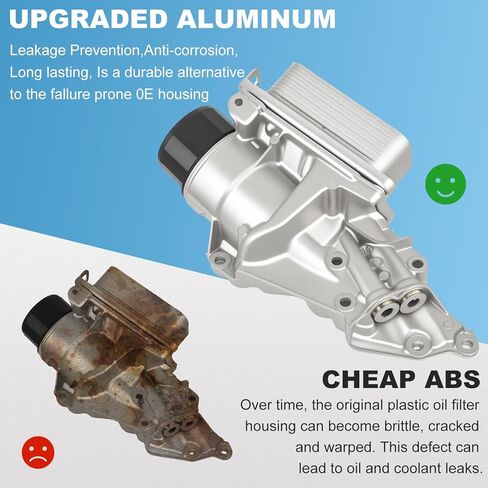 Engine Oil Cooler Filter Housing Assembly Compatible with Mercedes-Benz W203 W219 C230 C350 CL550 CLS550 E550 ML350 R350 SLK280 2003-2015 Replacement for 2721800510, 2721800410, 2721800110, in Kuwait