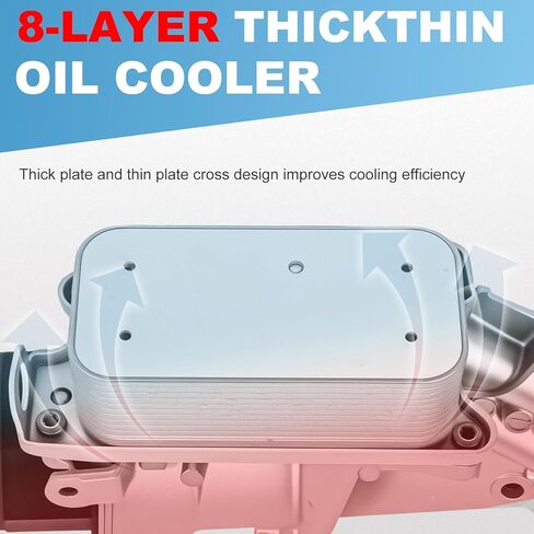 Engine Oil Cooler Filter Housing Assembly Compatible with Mercedes-Benz W203 W219 C230 C350 CL550 CLS550 E550 ML350 R350 SLK280 2003-2015 Replacement for 2721800510, 2721800410, 2721800110, in Kuwait