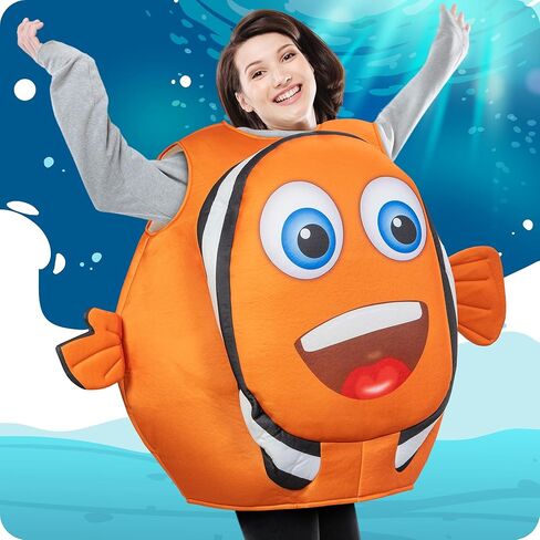 Zadin 2025 Clown Fish Costume, Finding Halloween Costume, Funny Sea Creature Costumes, Fish Onesie,Ocean Sea Clownfish Costumes in Kuwait