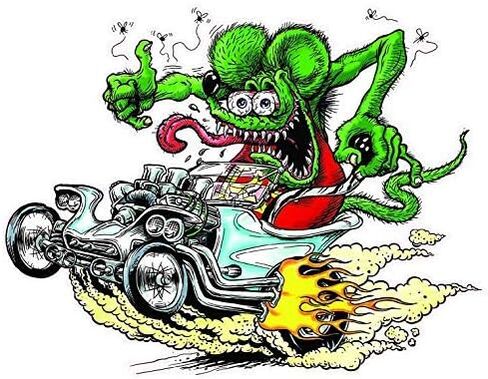 رسم ملصق Rat Fink T-Bucket - ملصق مقطوع بالقالب، فينيل عالي الجودة من الدرجة الأولى in Saudi Arabia