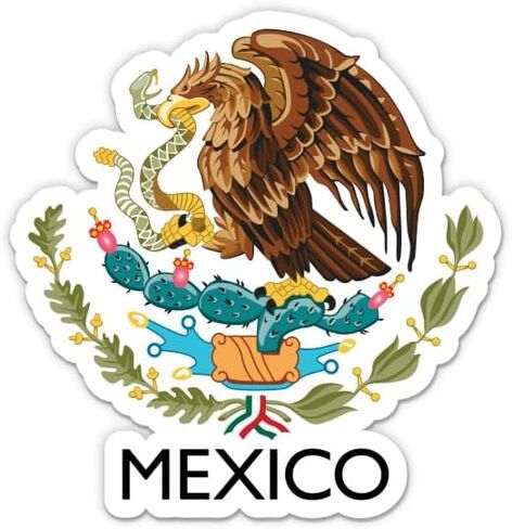 Squiddy Mexico Coat of Arms Vinyl Sticker | Travel Souvenir Decal for Phone, Laptop, Water Bottle | 3 inch high in Kuwait
