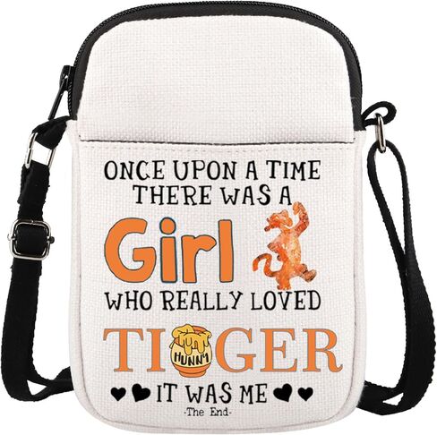 Tiger Cartoon Character Gift There Was Who Really Loved Tiger Zipper Crossbody Bag for Fans in Saudi Arabia