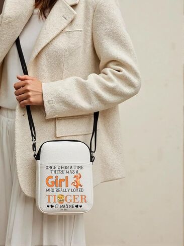 Tiger Cartoon Character Gift There Was Who Really Loved Tiger Zipper Crossbody Bag for Fans in Saudi Arabia