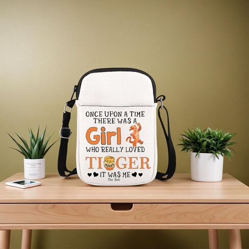 Tiger Cartoon Character Gift There Was Who Really Loved Tiger Zipper Crossbody Bag for Fans in Saudi Arabia