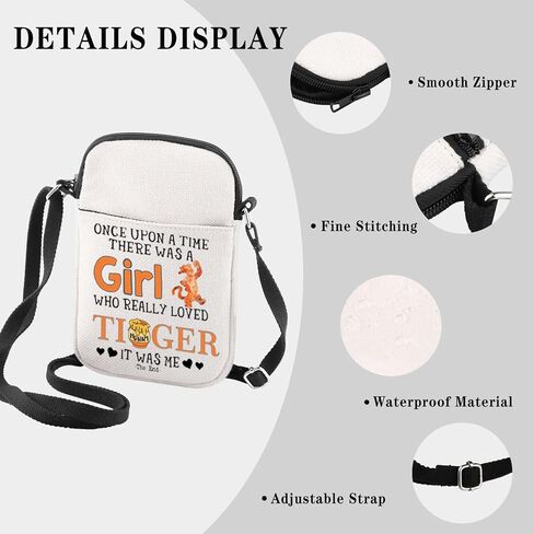 Tiger Cartoon Character Gift There Was Who Really Loved Tiger Zipper Crossbody Bag for Fans in Saudi Arabia