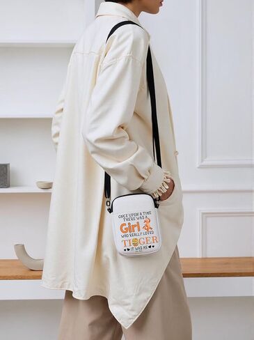 Tiger Cartoon Character Gift There Was Who Really Loved Tiger Zipper Crossbody Bag for Fans in Saudi Arabia