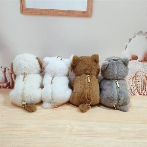 Labrador Dog Crossbody Bag, Dog Shoulder Bag Messenger Bag, Cute Animals Plush Purse Novelty Bag with Zipper for Women (White and Brown) in Saudi Arabia