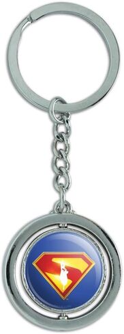 GRAPHICS & MORE Superman 2025 Movie Take Me Home Shield Keychain Spinning Round Chrome Plated Metal in Saudi Arabia