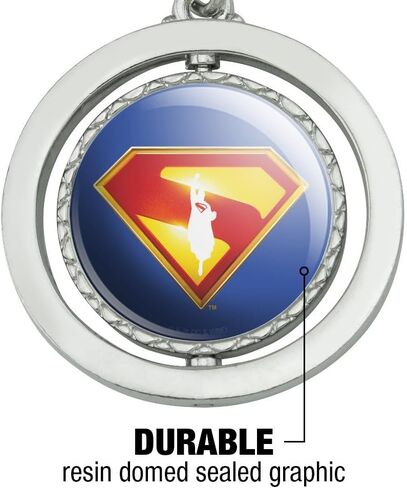 GRAPHICS & MORE Superman 2025 Movie Take Me Home Shield Keychain Spinning Round Chrome Plated Metal in Saudi Arabia
