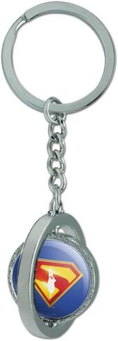GRAPHICS & MORE Superman 2025 Movie Take Me Home Shield Keychain Spinning Round Chrome Plated Metal in Saudi Arabia