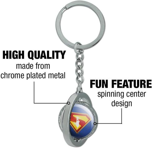 GRAPHICS & MORE Superman 2025 Movie Take Me Home Shield Keychain Spinning Round Chrome Plated Metal in Saudi Arabia