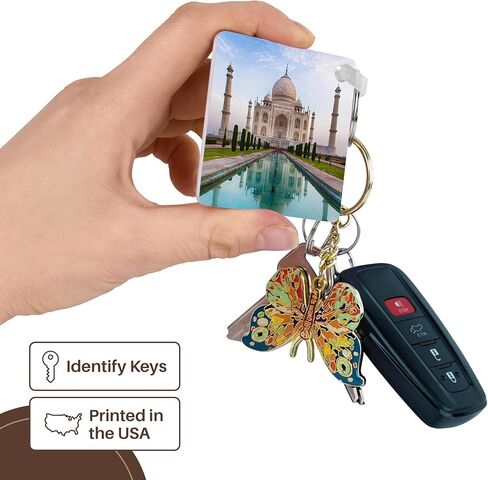 3dRose, India. Agra, Portrait of the Taj Mahal with blue pond., Key Chain in Kuwait