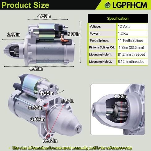 56029780AB 56029780AC 12V 1.2KW 11T كاتب موتور لسيارة جيب جراند شيروكي 2016-2020 رانجلر 2018-2023 لسيارة دودج دورانجو 2016-2020 3.6L غاز CW # 56029780AD 410-52670 in Kuwait