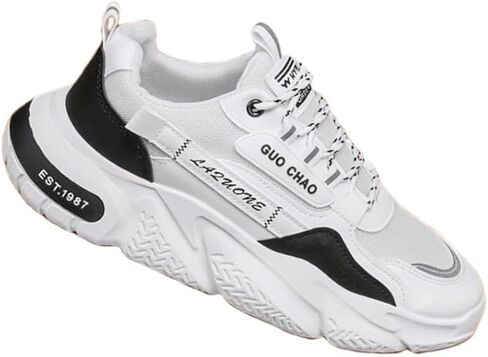 Men's Stylish Street Style Colorblock Skateboard Shoes, Comfortable Non-Slip Durable Thick-Soled Sneakers, Suitable for Outdoor Activities in Saudi Arabia