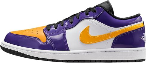 حذاء Air Jordan 1 Low SE للرجال (أرجواني/أبيض/أسود/ذهبي جامعي) in Saudi Arabia