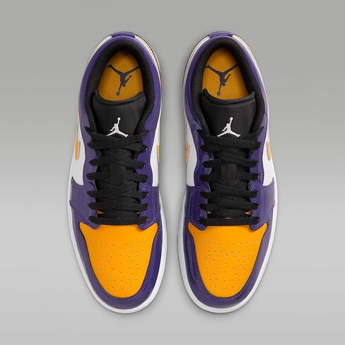 حذاء Air Jordan 1 Low SE للرجال (أرجواني/أبيض/أسود/ذهبي جامعي) in Saudi Arabia