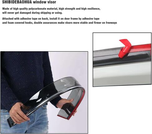 Sun/Rain Guards Wind Deflector Window Visor Compatible with 2016-2022 Mercedes-Benz GLC-Class SUV GLC 300, GLC 43, GLC 63, Sun Visor Shield, Tape-On 4 pcs in Kuwait