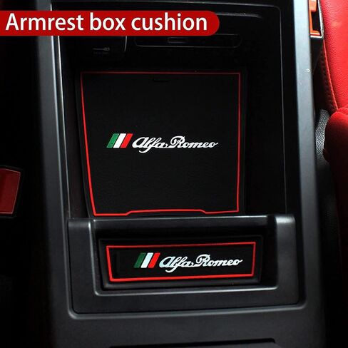 Center Console Liner for Alfa Romeo Giulia 952 Accessories2016 2017 2018 2019 for Giulia Cup Holder Mat, Door Slot Pad, Coaster Trim, Non-Slip Dust Interior, Custom Rubber Decoration Insert in Kuwait
