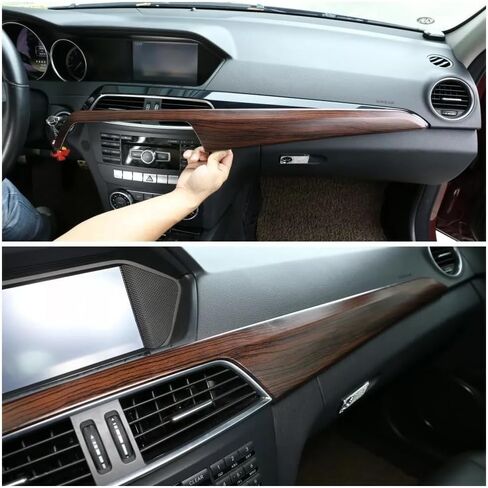 Agate Wood Grain Center Console Dash Strip Trim for Benz C-Class C180 C200 C300 C250 C63 AMG 2012 2013 2014, Center Console Dash Stirp Trim Accessories, for Interior Decoration in Kuwait