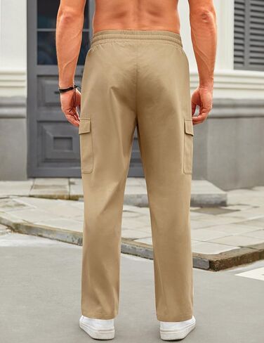 COOFANDY Men's Casual Cargo Pants Cotton Drawstring Athletic Jogger Sweatpants in Saudi Arabia