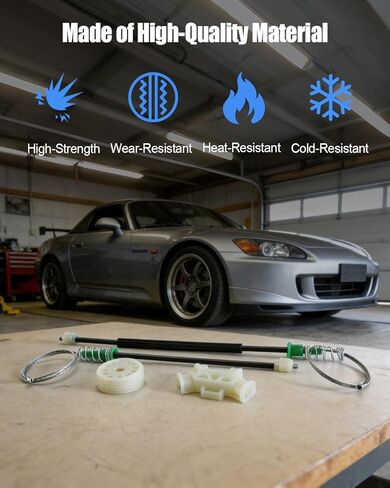 Front Passenger Window Regulator Repair Kit Fit for Honda S2000 2000-2009 AP1/AP2, Replace 72210-S2A-G02 72210S2AG02, Front Right Side Replacement Cable and Pulley Hardware Set in Saudi Arabia